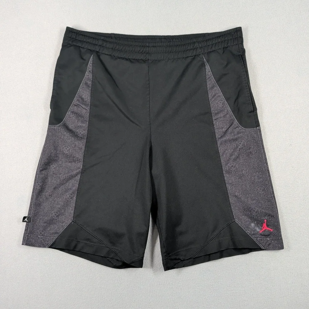 Jordan Shorts Men's Medium Black Dri-Fit Performance Training Gym Running